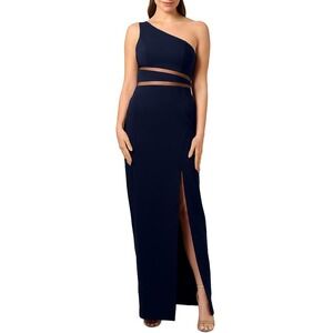 Liv Foster One-Shoulder Crepe Gown Size 4